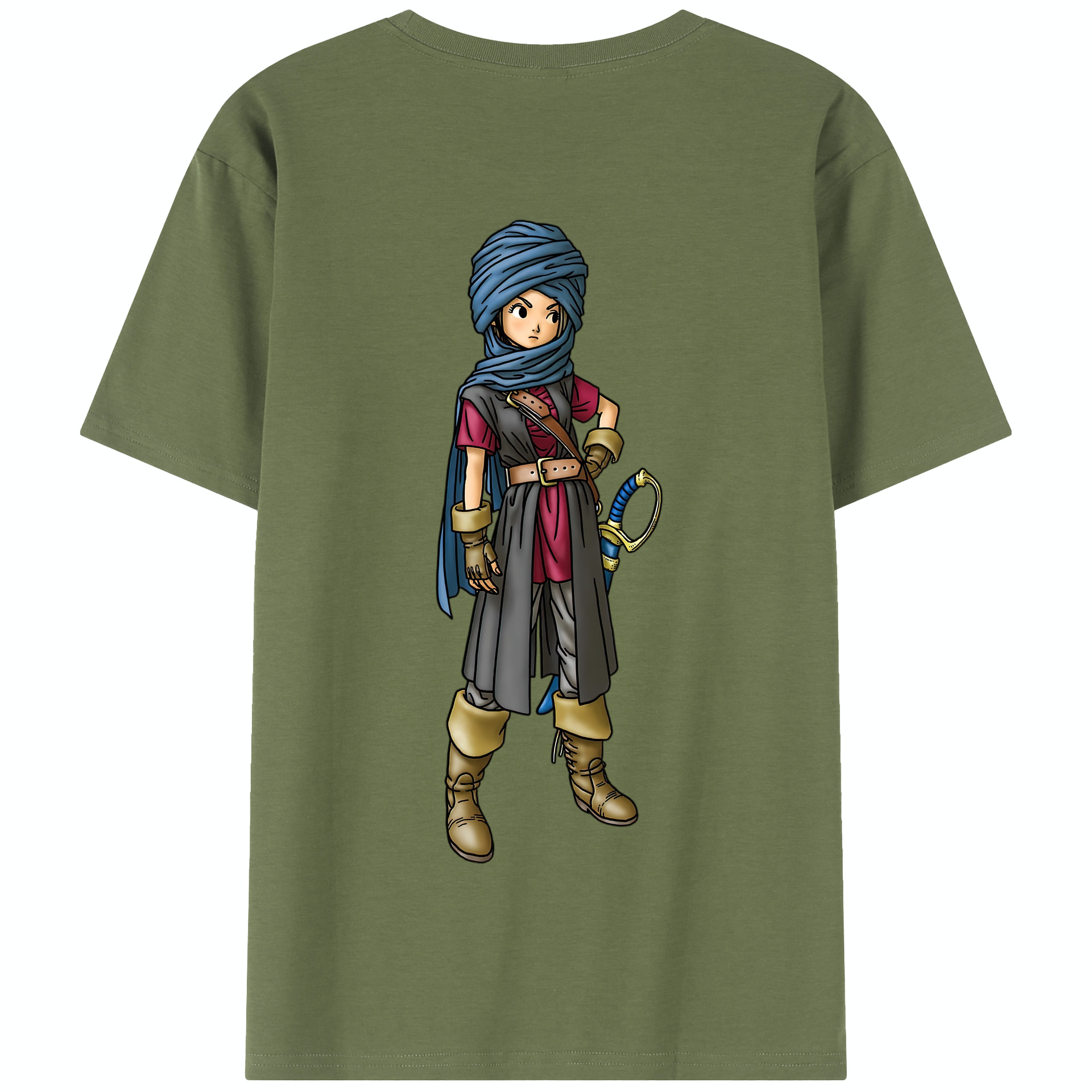 （画像用） ドラゴンクエスト Doragon Kuesuto Dragon Quest 綿100％半袖Tシャツ（背面プリント）